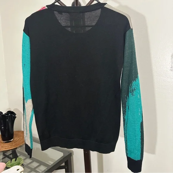 Anthropologie Womens XS Sweater Rooster Artwork Lauren C Walcott Wool Blend - Picture 12 of 16